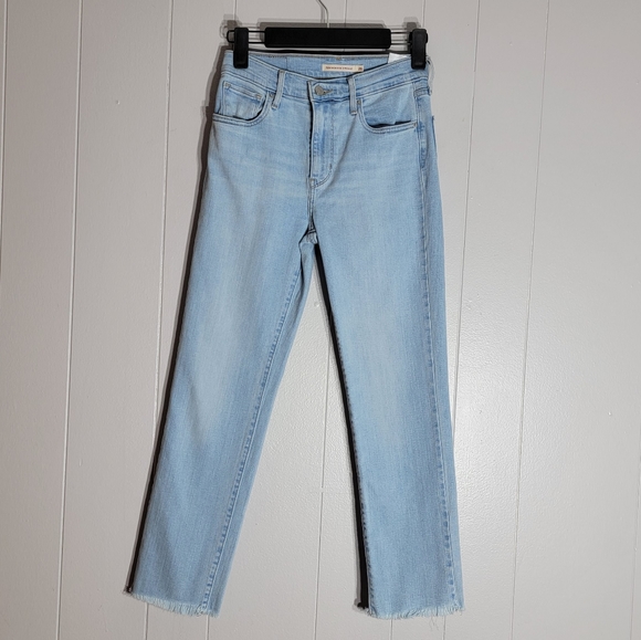 Levi's Denim - Levi's 724 High Rise Straight Leg Raw Hem Cropped Jeans Size 26